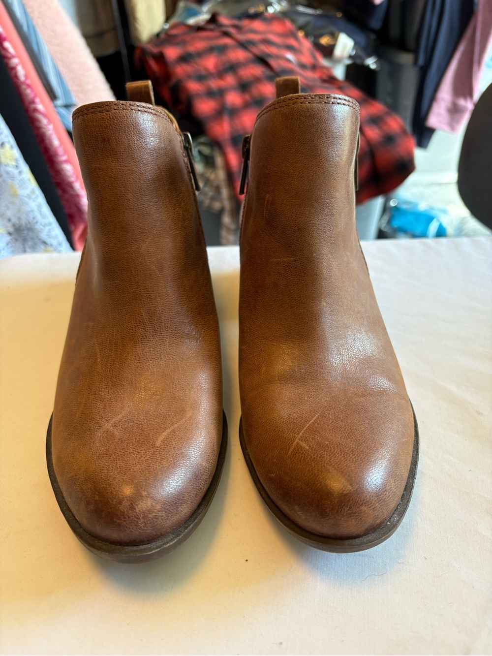 Lucky Brand Women's Tan Leather Ankle Booties